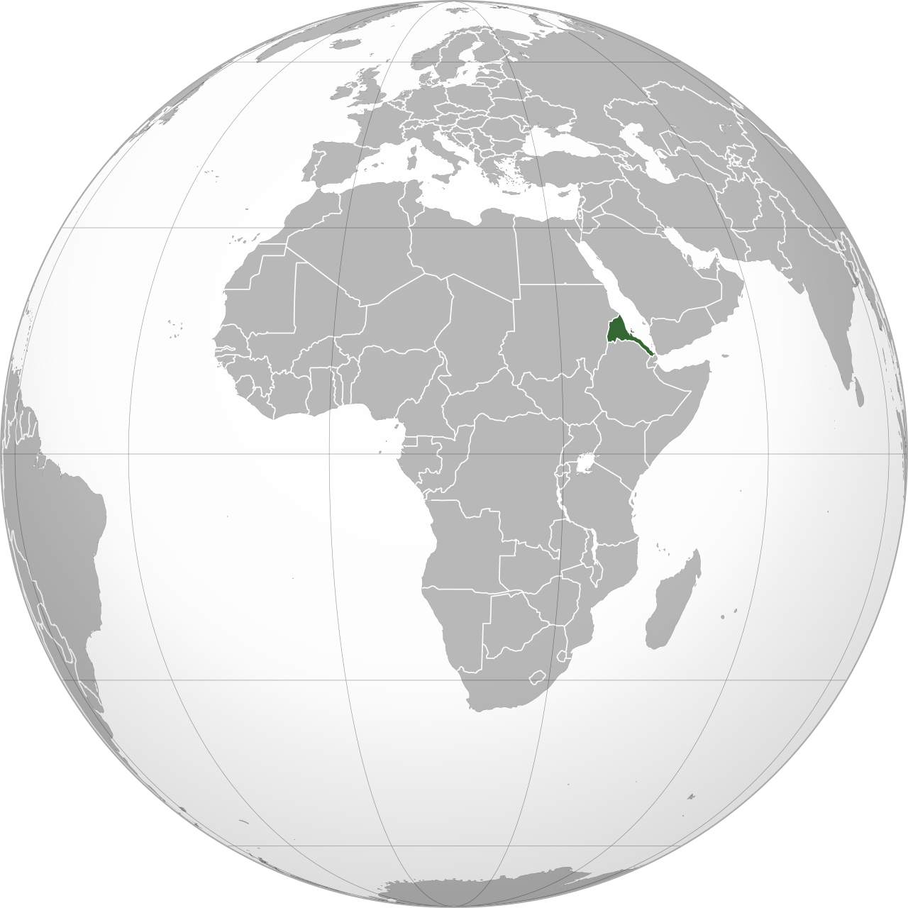 Eritrea (Africa orthographic projection)