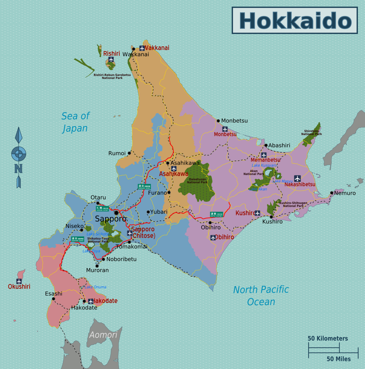 Japan Hokkaido Map