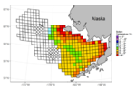 Heat map of bottom temperatures recorded by the end of June 2018