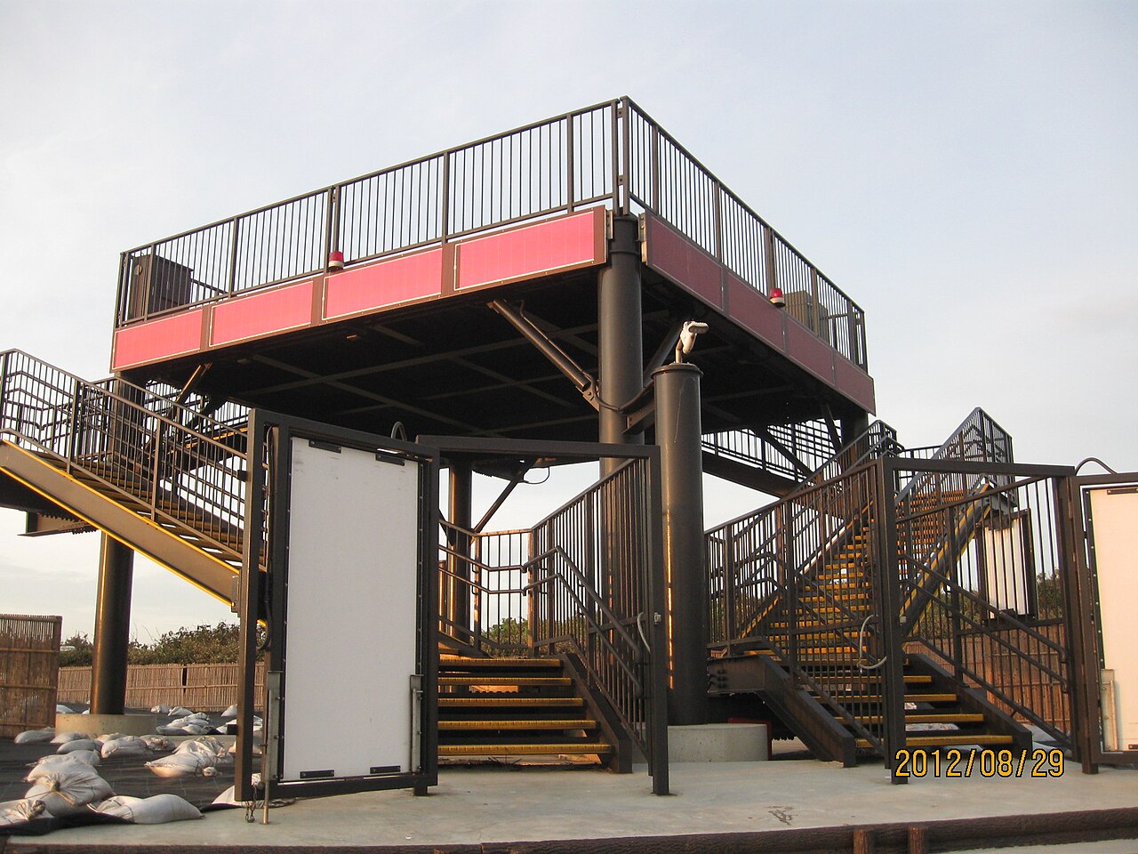 A tsunami tower in Shonan Beach, Japan