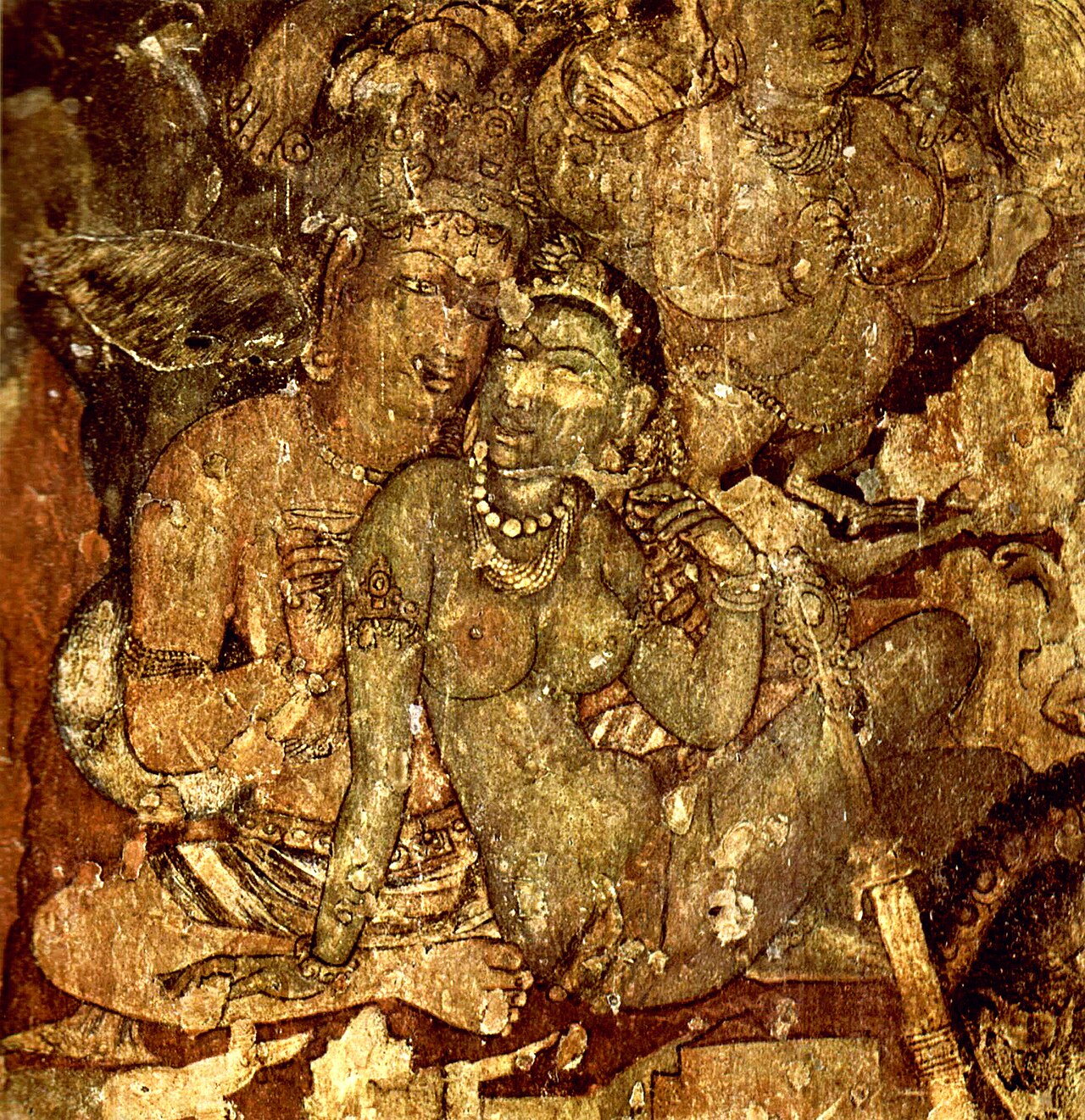 অজন্তা গুহার একটি দেওয়ালচিত্র