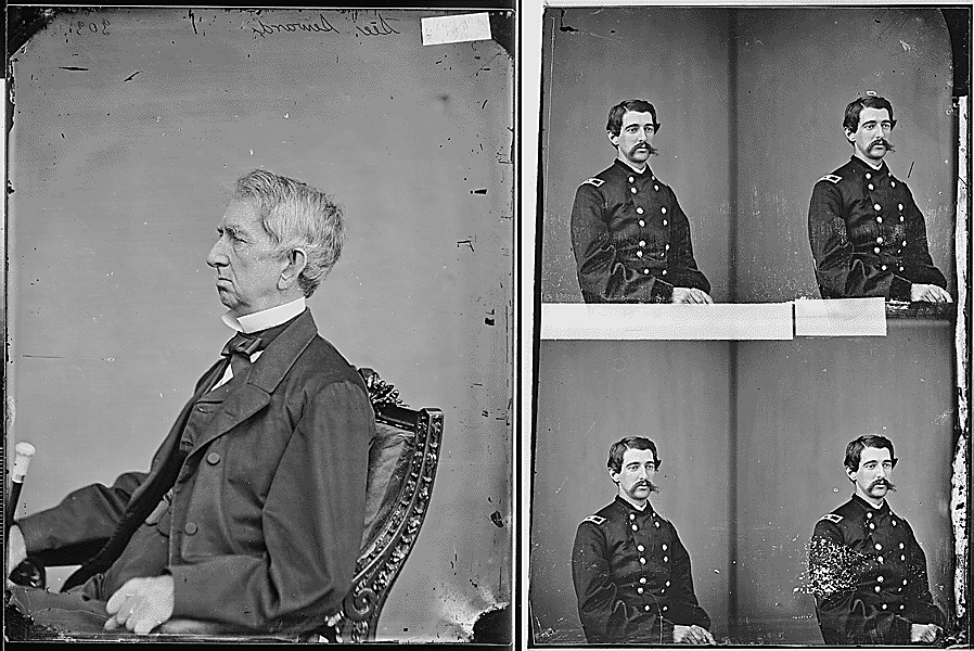 Right: William H. Seward, circa 1860–1865, ARC Identifier 526038.
