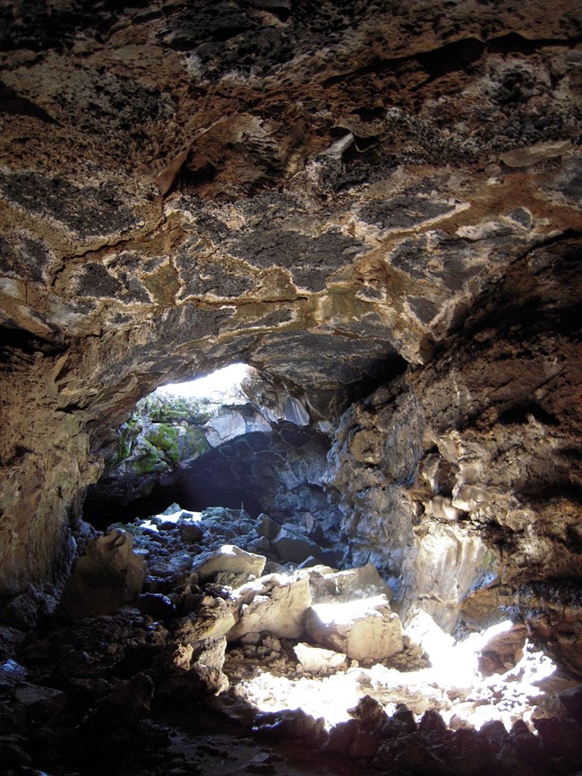 The entrance to a lava tube.