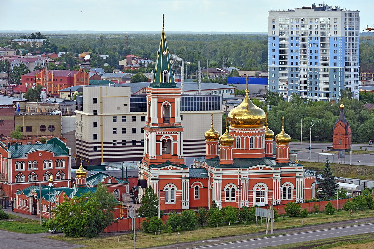 Вид Знаменской церкви из Нагорного парка