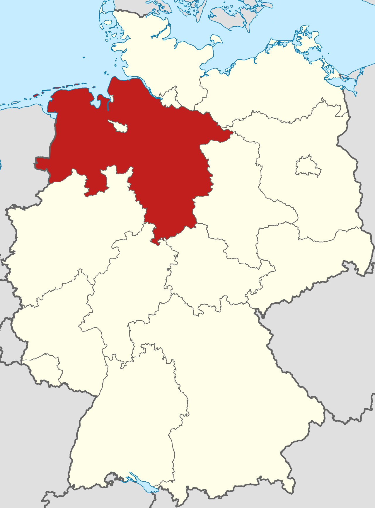 Locator map Lower-Saxony in Germany