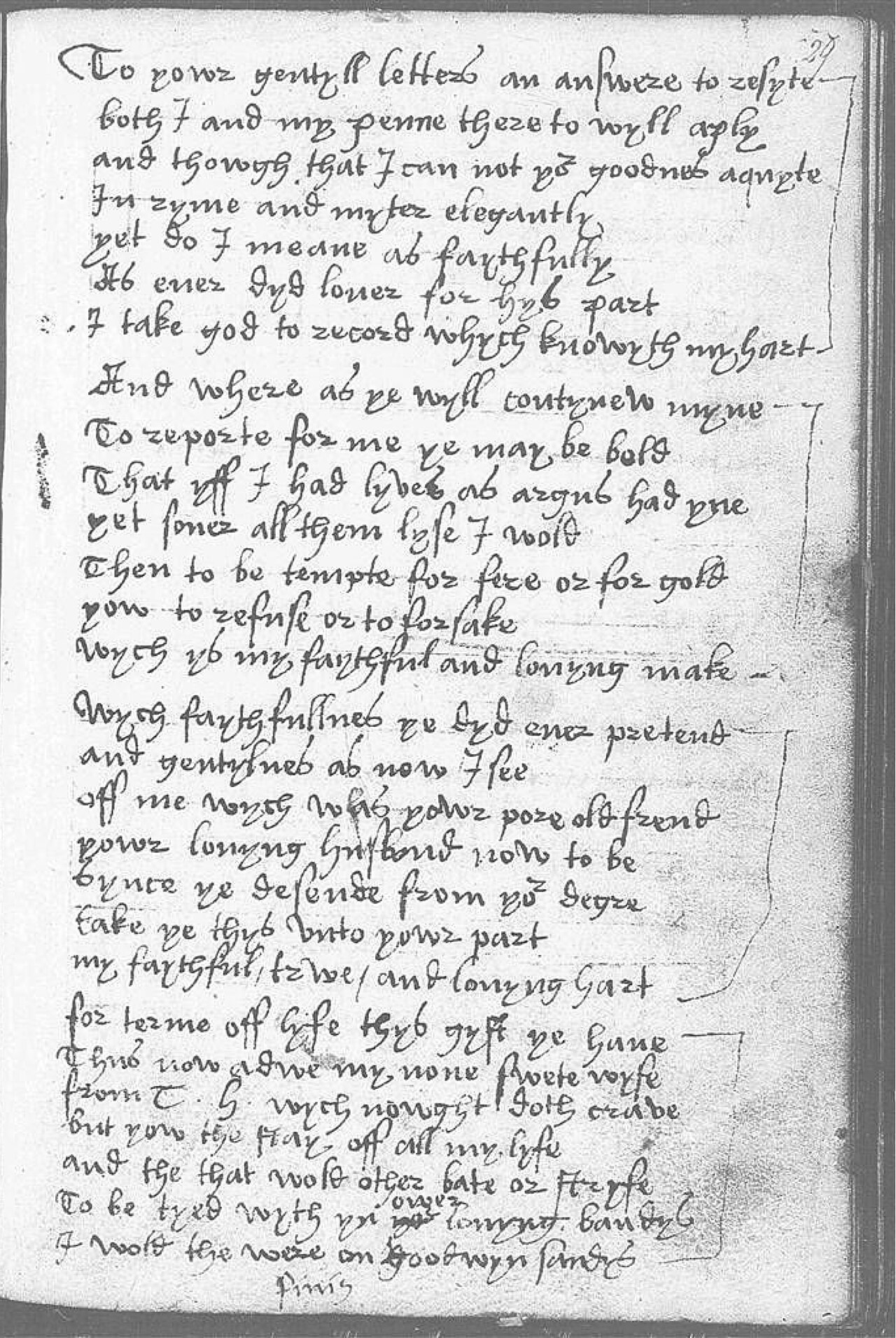The Devonshire Manuscript facsimile 29r