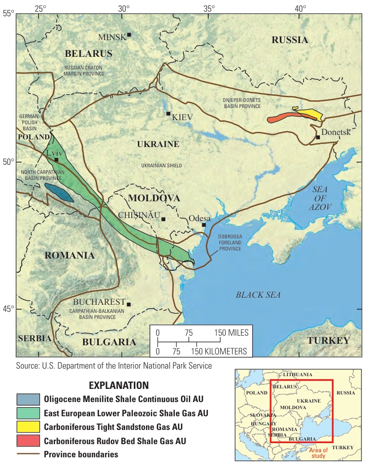 Map of the four assessment units across Ukraine, Moldova, Romania and Poland
