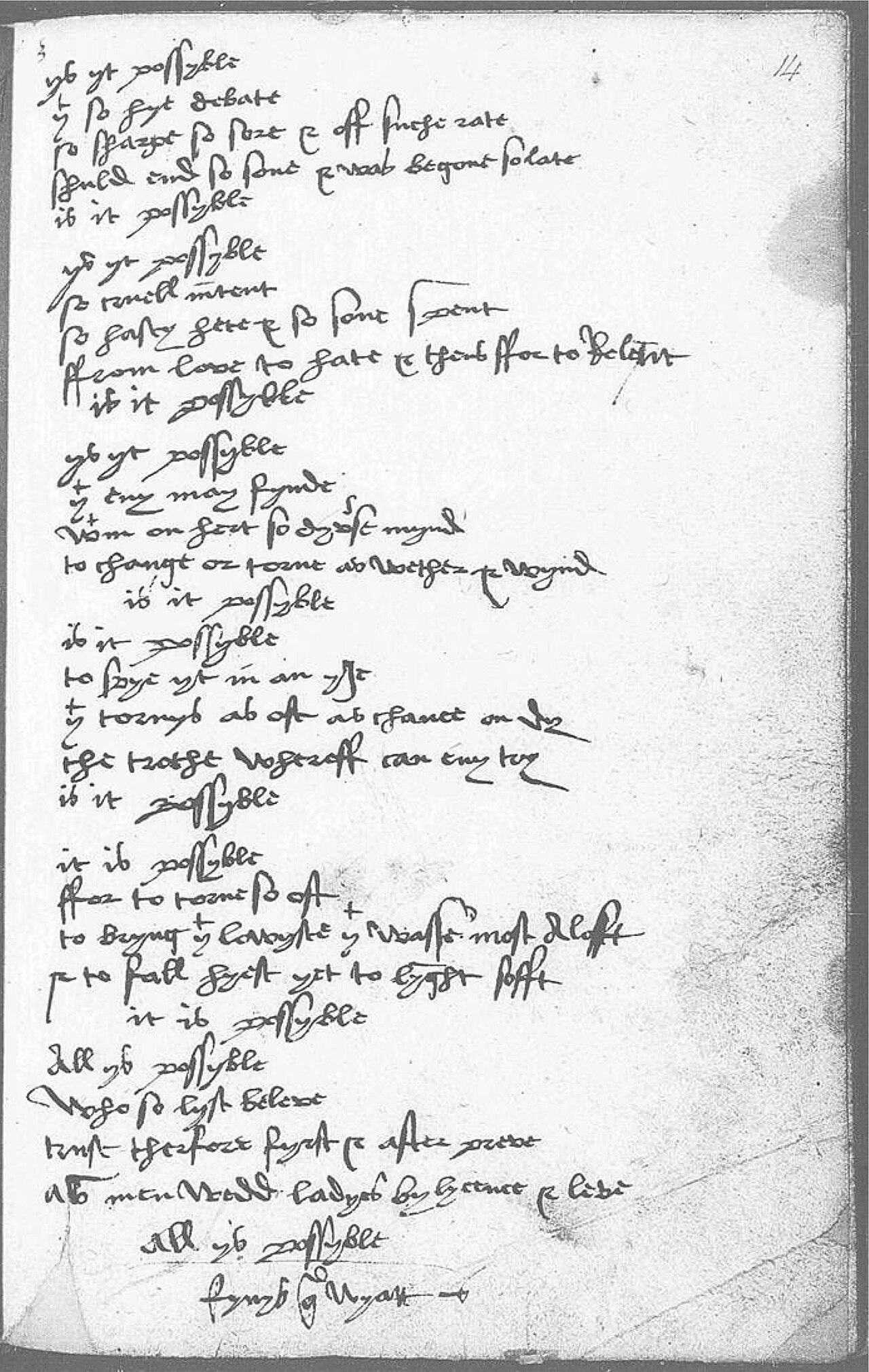The Devonshire Manuscript facsimile 14r