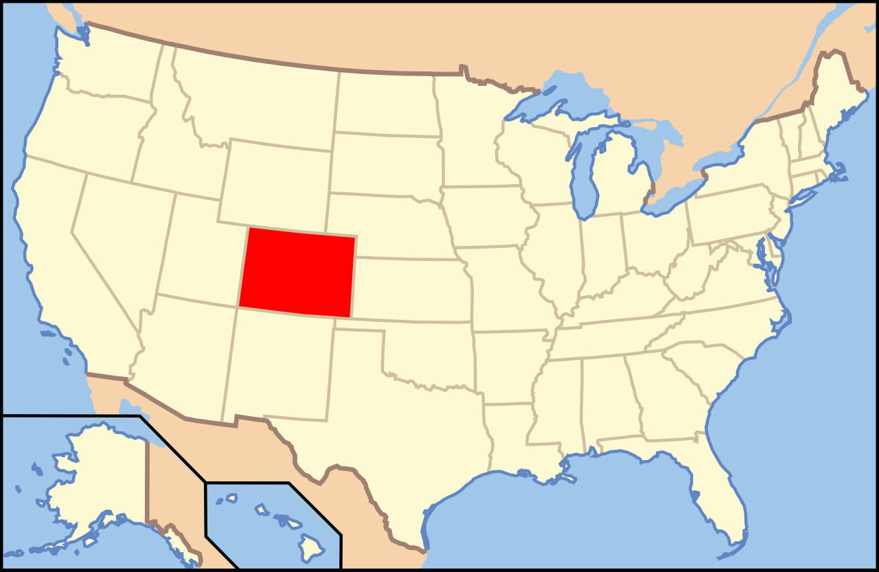 Map of USA CO