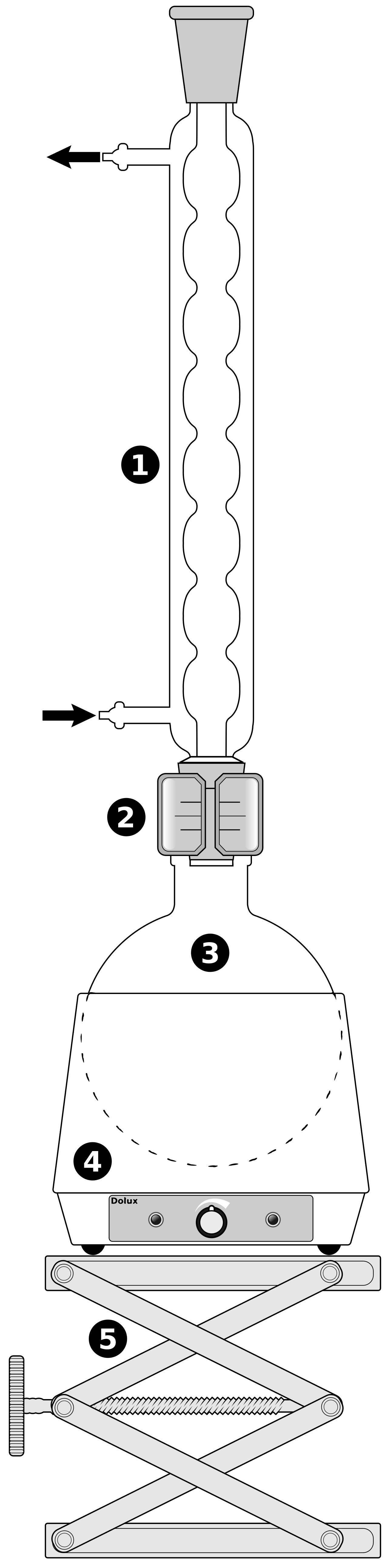 Reflux apparatus numbered