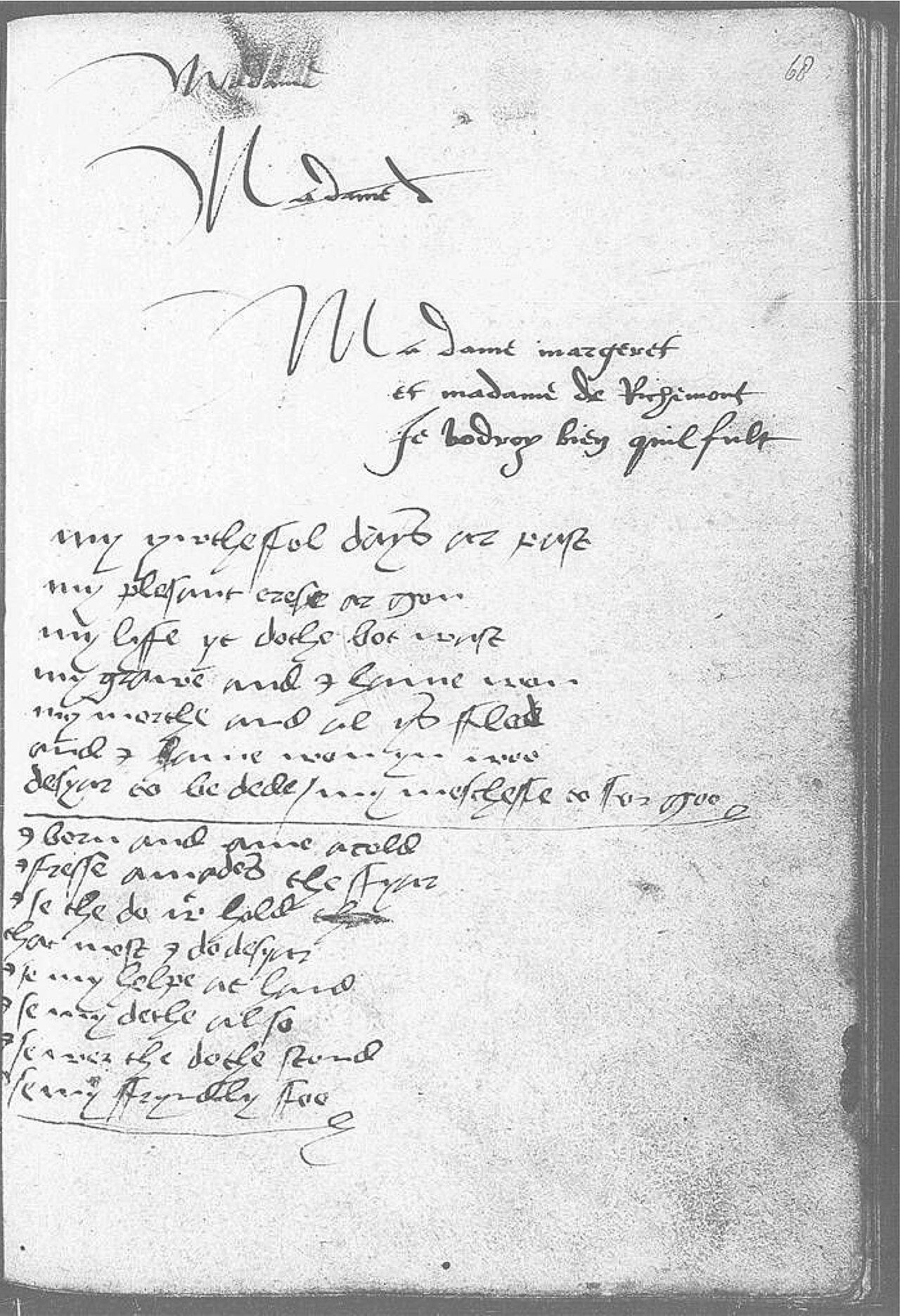 The Devonshire Manuscript facsimile 68r