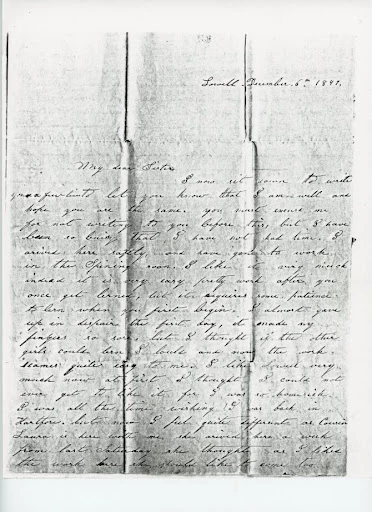 Letter Mary Cowles to her sister 1847