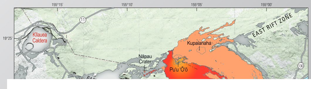 Lava flows erupt from new vents on the south flank of the Pu‘u ‘Öÿö cone (right side of photo) that opened after Pu‘u ‘Öÿö Crater filled to overflowing in early 2004 (USGS photo by