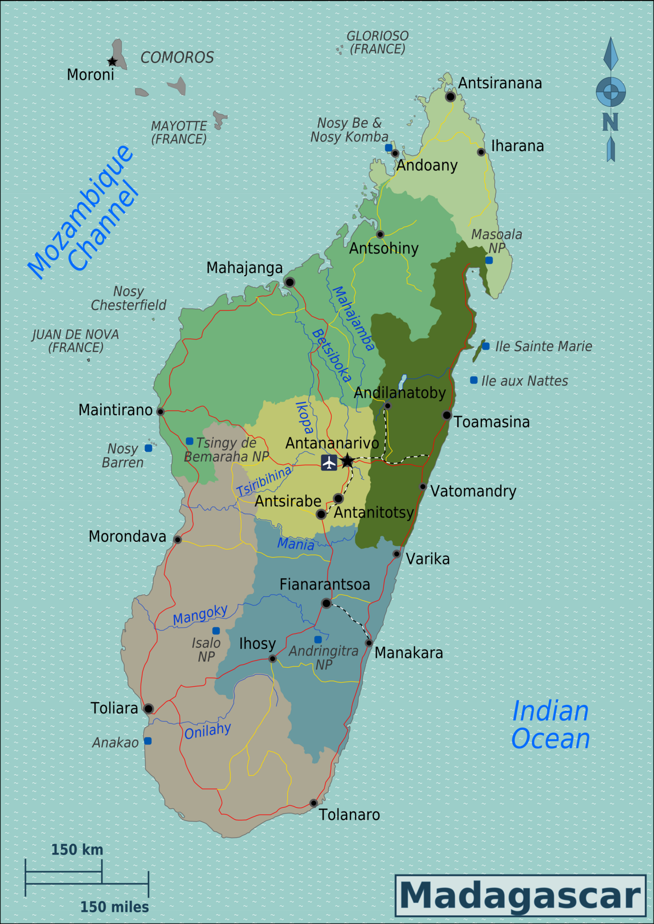 Madagascar Regions map