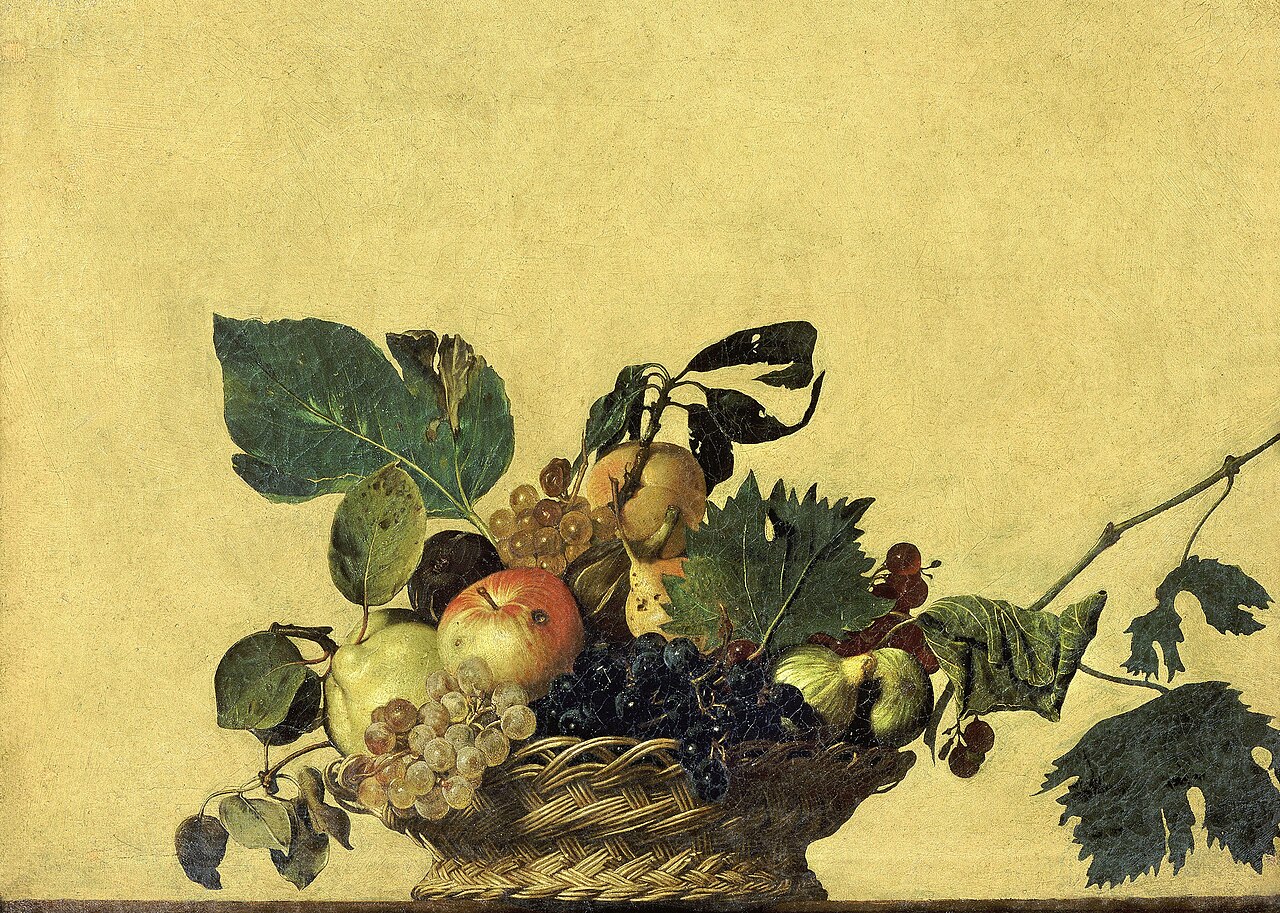 Корзина с фруктами (ок,1596), Караваджо. Пинакотека Амброзиана